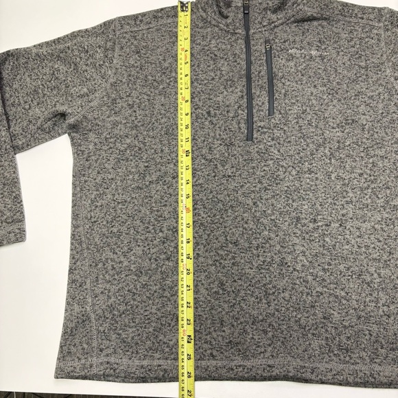 Eddie Bauer Men’s Large Quarter Zip Pullover Grey Fleece Sweater Jacket Coat Mid - Picture 8 of 9